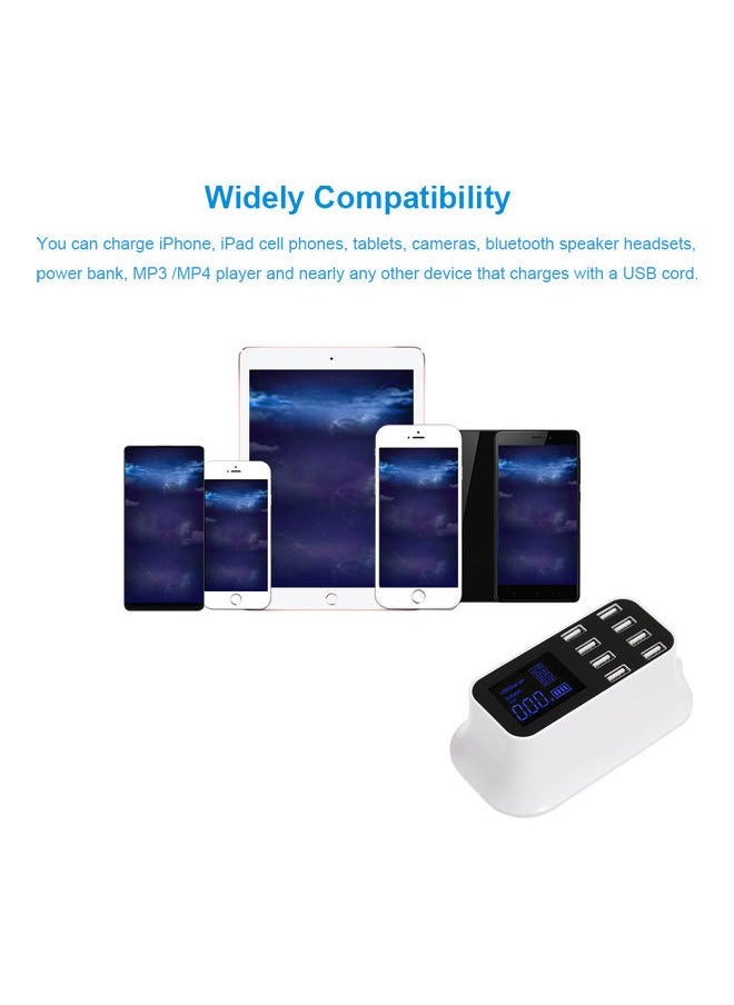 NIBEMINENT 8-Port LED USB Charging Hub White  - Image 3