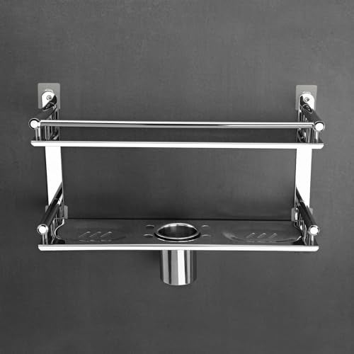 ARQUIN Bathroom Shelf Bathroom Organiser Racks and Shelves | 304 Stainless Steel Wall Mount 2-Layer Multi-Purpose Shelf I Bathroom Accessories Set Kitchen Wall Mount - Image 5