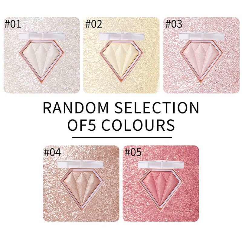 AKARY Face Glitter Blush Pink Shimmer Highlighter Blusher Powder Makeup Cosmetics Facial Contour Corrector Shine Rouge (#01 Pearl White) - Image 4