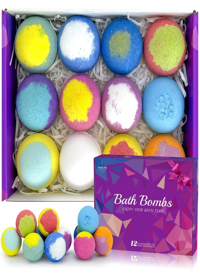 MURAN SHOWER Bath Bombs for Women Gift Set 12 Pack Natural Relaxing Bath Bombs for Her，Aromatherapy Bubble Bath & Fizzy, Handmade Birthday Easter Basket Gifts for her Gifts idea for Wife/Teens, Girlfriend,Kids - Image 1