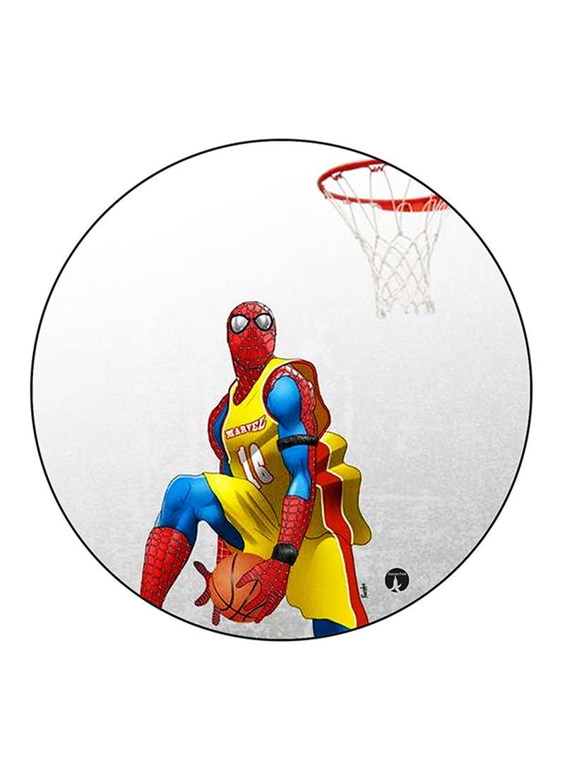 Spiderman Printed Mouse Pad Round  Multicolour