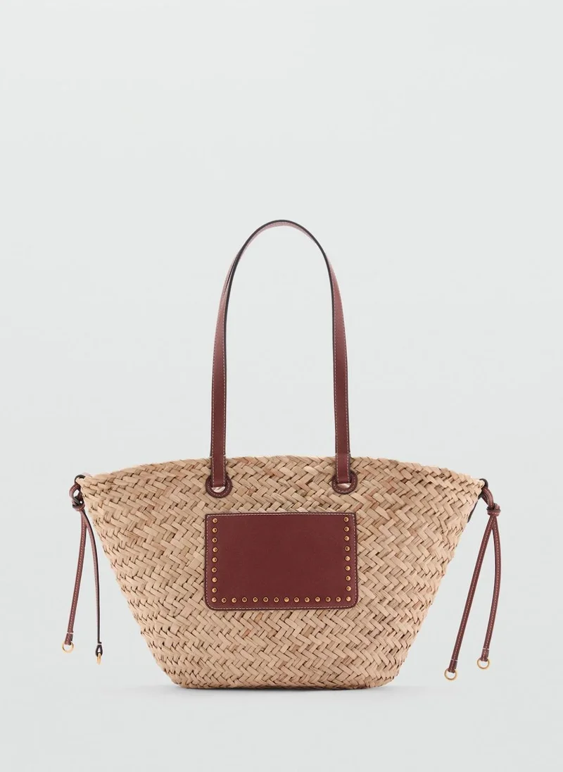 مانجو Large Double-Handle Natural Fibre Basket