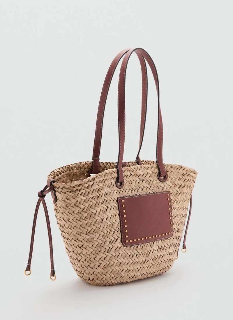 مانجو Large Double-Handle Natural Fibre Basket