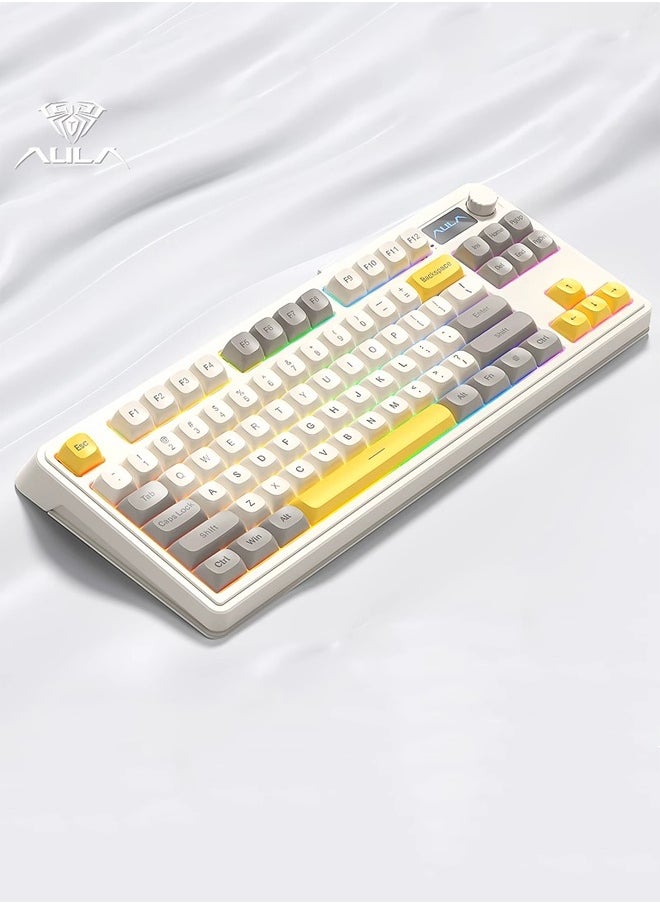 S3187 Wireless Mechanical Keyboard the third mock examination Bluetooth RGB Mute Design Multi device Switching Ultra Long Endurance Games Office Dual Use Lightweight Portable