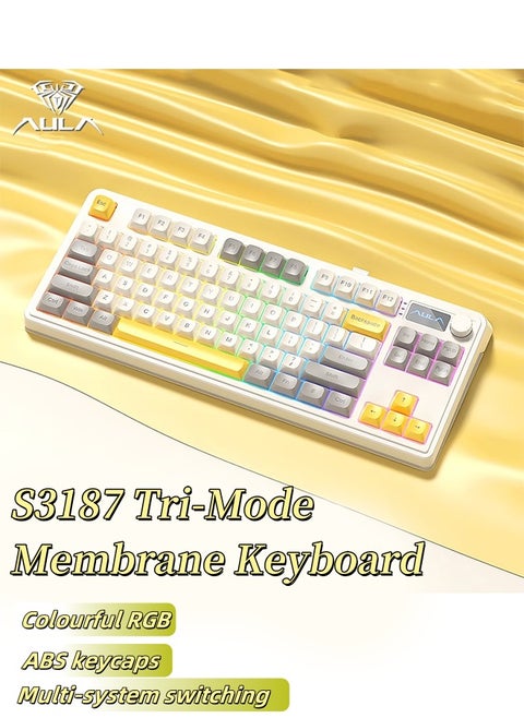 S3187 Wireless Mechanical Keyboard the third mock examination Bluetooth RGB Mute Design Multi device Switching Ultra Long Endurance Games Office Dual Use Lightweight Portable