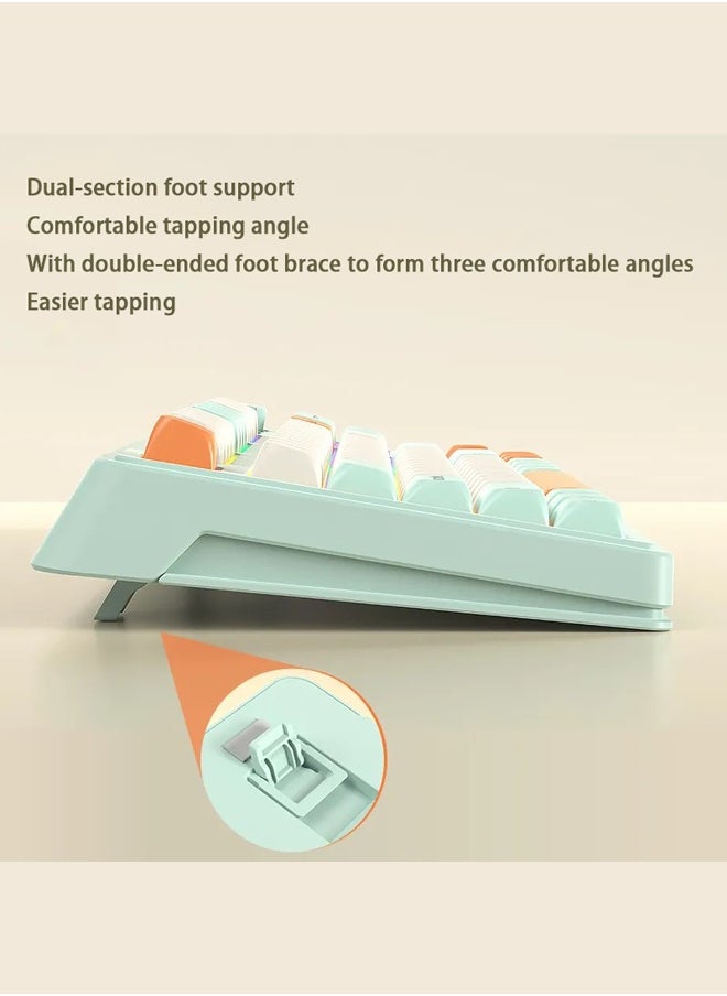 S3187 Wireless Mechanical Keyboard the third mock examination Bluetooth RGB Mute Design Multi device Switching Ultra Long Endurance Games Office Dual Use Lightweight Portable