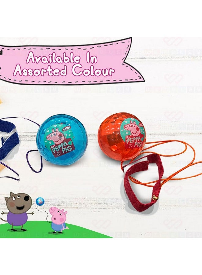 Wembley Peppa Pig Yo Yo Ball for Boys Girls Kids Activity Toy with Adjustable Wrist Band LED Light Playset Bounce Ball Return Gift/Birthday Gift - Random Colors - Image 5