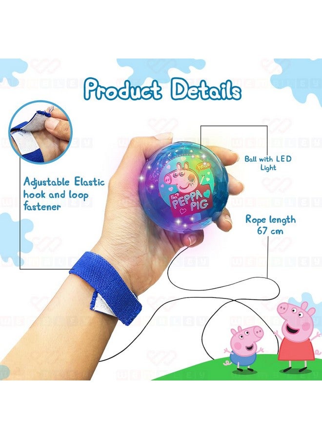 Wembley Peppa Pig Yo Yo Ball for Boys Girls Kids Activity Toy with Adjustable Wrist Band LED Light Playset Bounce Ball Return Gift/Birthday Gift - Random Colors - Image 3
