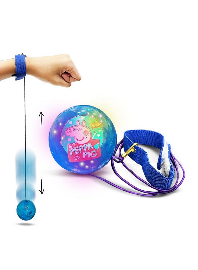 Wembley Peppa Pig Yo Yo Ball for Boys Girls Kids Activity Toy with Adjustable Wrist Band LED Light Playset Bounce Ball Return Gift/Birthday Gift - Random Colors - Image 1