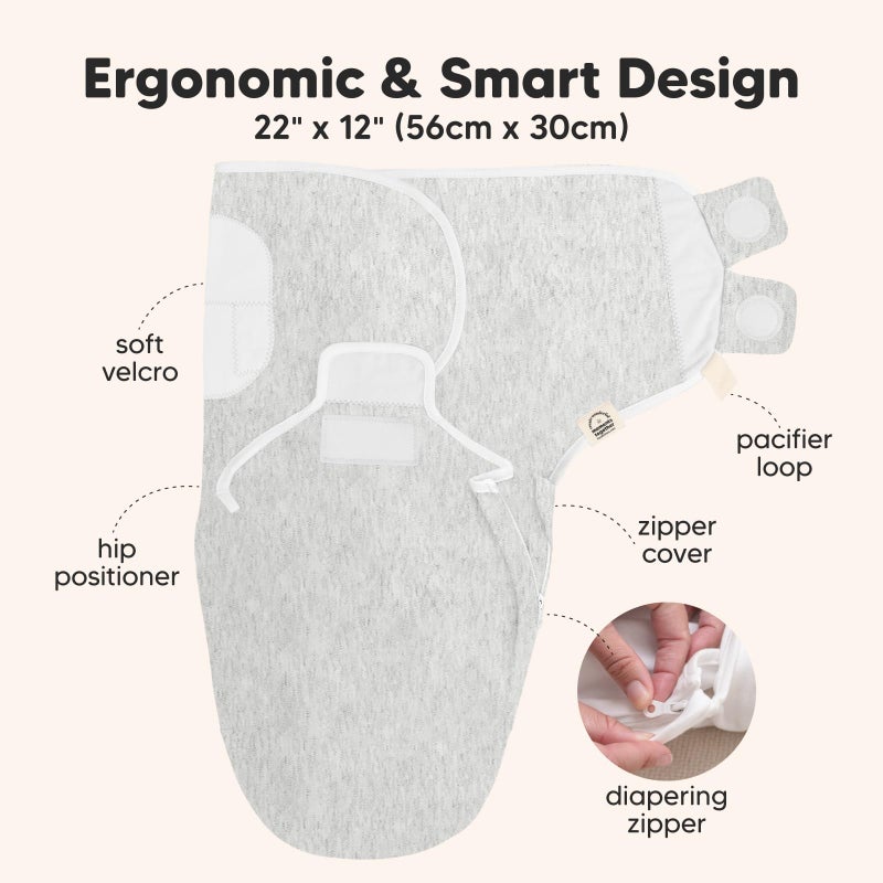 KeaBabies Baby Swaddle Sleep Sacks with Zipper - 3-Pack Swaddles for Newborns 0-3 Months, Infant, Baby Girls, Boys, Soft  Durable Newborn Sleep Sack, Easy Diaper Change Swaddling Blanket (Aspire) - Image 3