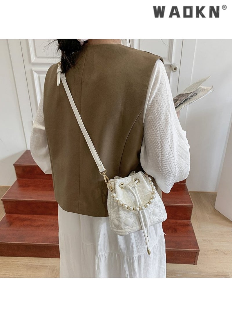 WAOKN Elegant White PU Leather Women's Bag, Multi-Functional Crossbody and Shoulder Bag, Exquisite Craftsmanship, Compact Size, Ideal for Daily Use and Special Occasions, Timeless Style  - Image 4