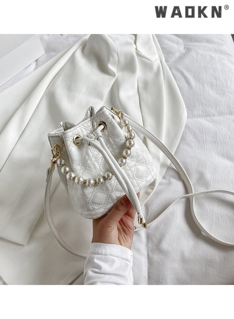 WAOKN Elegant White PU Leather Women's Bag, Multi-Functional Crossbody and Shoulder Bag, Exquisite Craftsmanship, Compact Size, Ideal for Daily Use and Special Occasions, Timeless Style  - Image 3
