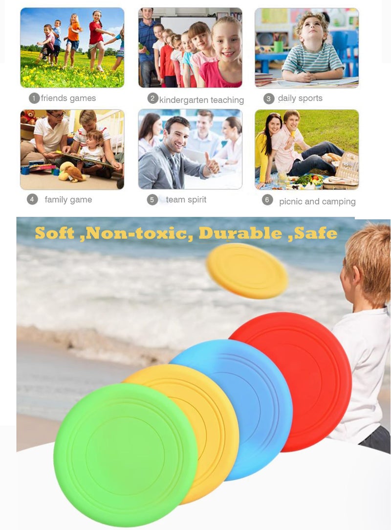 SUHEEUS Kids Flying Disc Toy Outdoor Playing Lawn Game Disk Flyer for Kindergarten Teaching Soft Silicone Colorful 6 Pack Bulk Set - Image 5