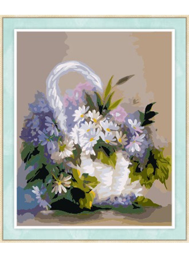 NIBEMINENT Beautiful Flower Pattern DIY Paint By Number Oil Painting On Canvas Kit Multicolour - Image 1