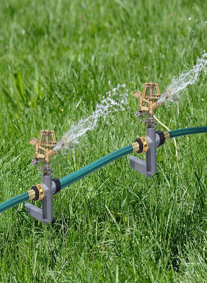 Biswing 2 Pack Impact Sprinkler Head on Metal Step Spike, Heavy Duty Zinc Alloy Lawn Sprinkler, Adjustable Coverage Nozzle on Sturdy Spike Base, 360 Degree Large Area Irrigation - Image 4