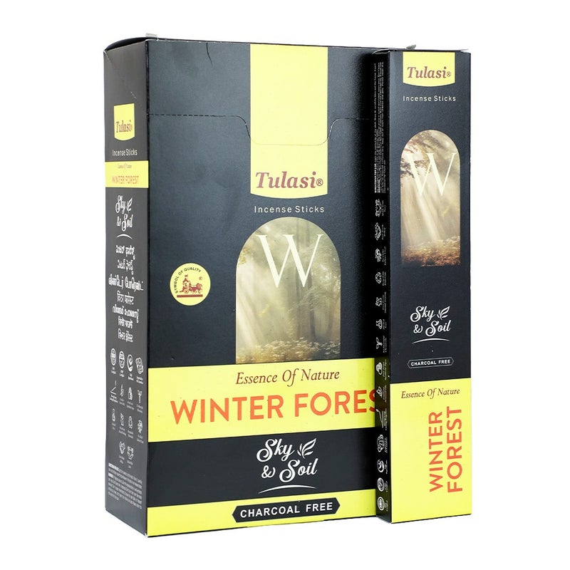 Tulasi Sky & Soil Winter Forest Incense Sticks (Agarbatti) for Pooja, Prayer, Meditation & Home Fragrance, 12 Sticks, Pack of 12 (1 outer) - Image 1
