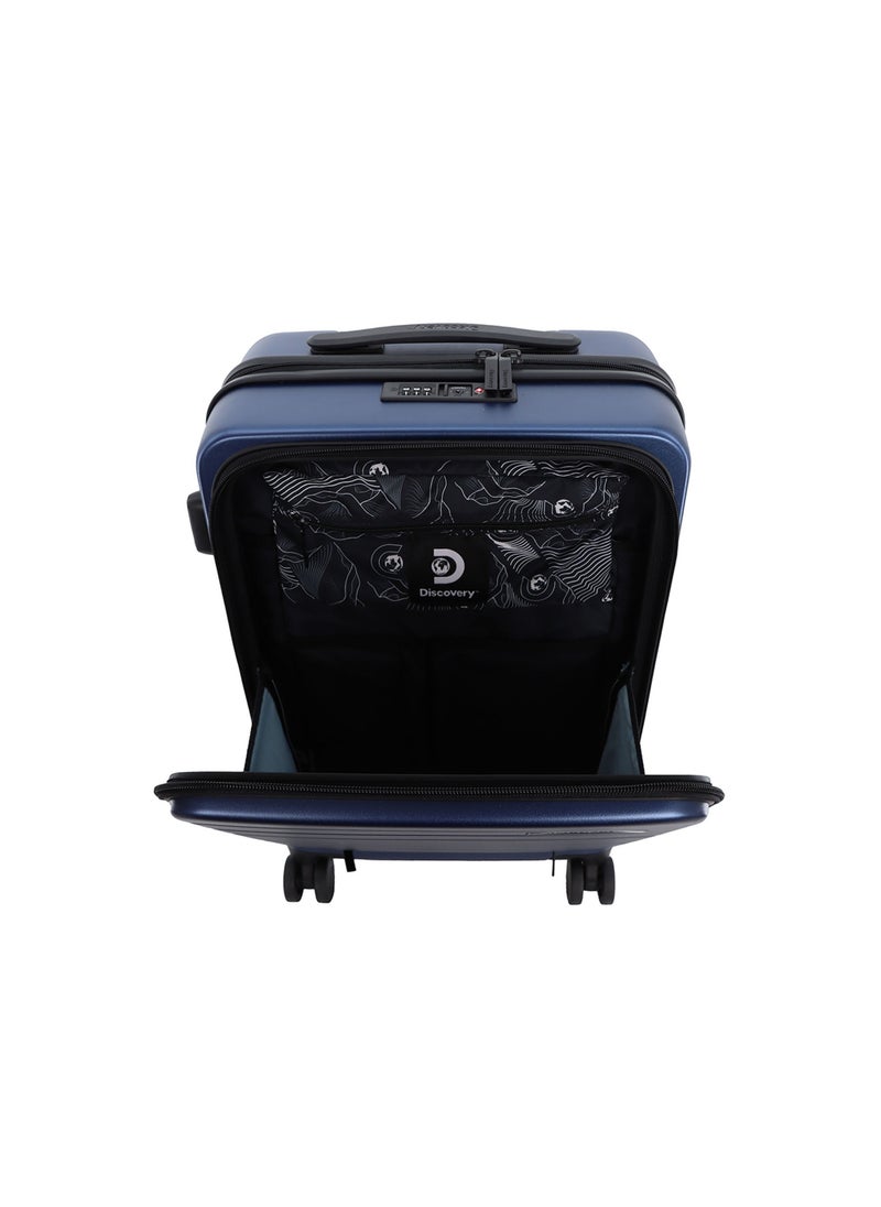 Discovery Patrol Hardside  20" Carry-On Small Cabin Business Travel Suitcase/ Front Open Laptop Compartment, 100% PC Lightweight Hard Shell Luggage, 4 Double Wheel, TSA Lock Trolley Bag Metallic Blue. - pzsku/Z9C4AEEB8D57FDEEA0361Z/45/_/1727696855/f3fd012b-e6a4-4bc8-9c58-1060e8d0b8d2