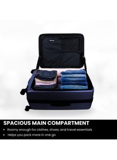Discovery Discovery Patrol Hardside  20" Carry-On Small Cabin Business Travel Suitcase/ Front Open Laptop Compartment, 100% PC Lightweight Hard Shell Luggage, 4 Double Wheel, TSA Lock Trolley Bag Metallic Blue.  - Image 5