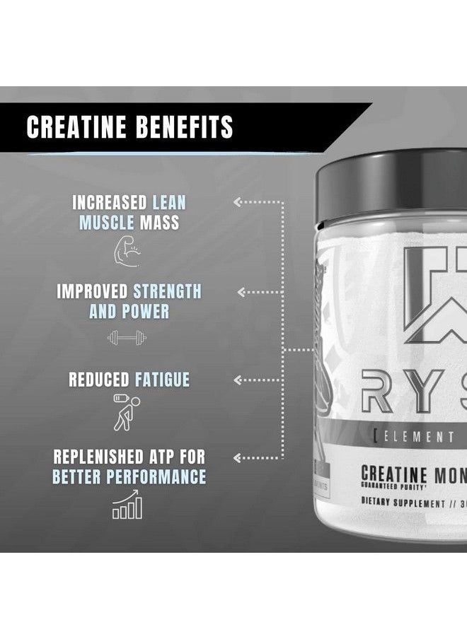 RYSE Up Supplements - Ryse Element Series Creatine Monohydrate ; Increase Lean Muscle Mass ; Improve Strength & Power ; Reduce Fatigue ; Perform Better ; 60 Servings - Image 1