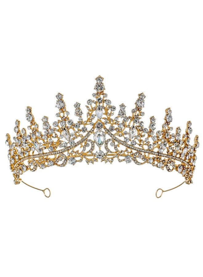 SAMKY Gold Bride'S Bridal Hair Accessories Rhinestone Wedding Tiara Crown Crystal Headpiece - Image 1