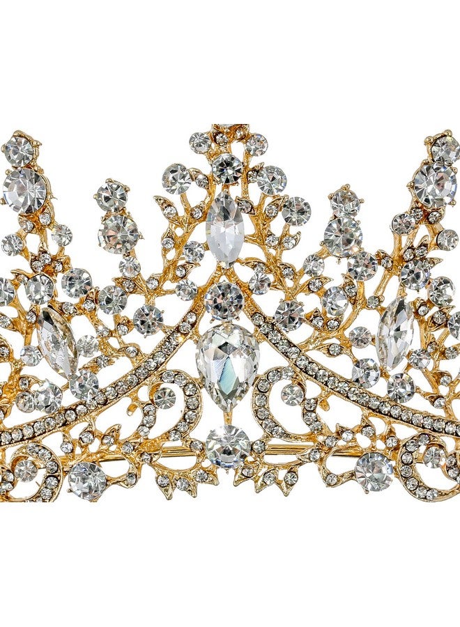 SAMKY Gold Bride'S Bridal Hair Accessories Rhinestone Wedding Tiara Crown Crystal Headpiece - Image 3