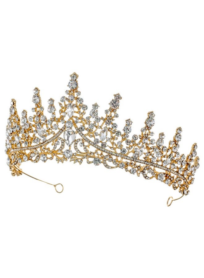SAMKY Gold Bride'S Bridal Hair Accessories Rhinestone Wedding Tiara Crown Crystal Headpiece - Image 2