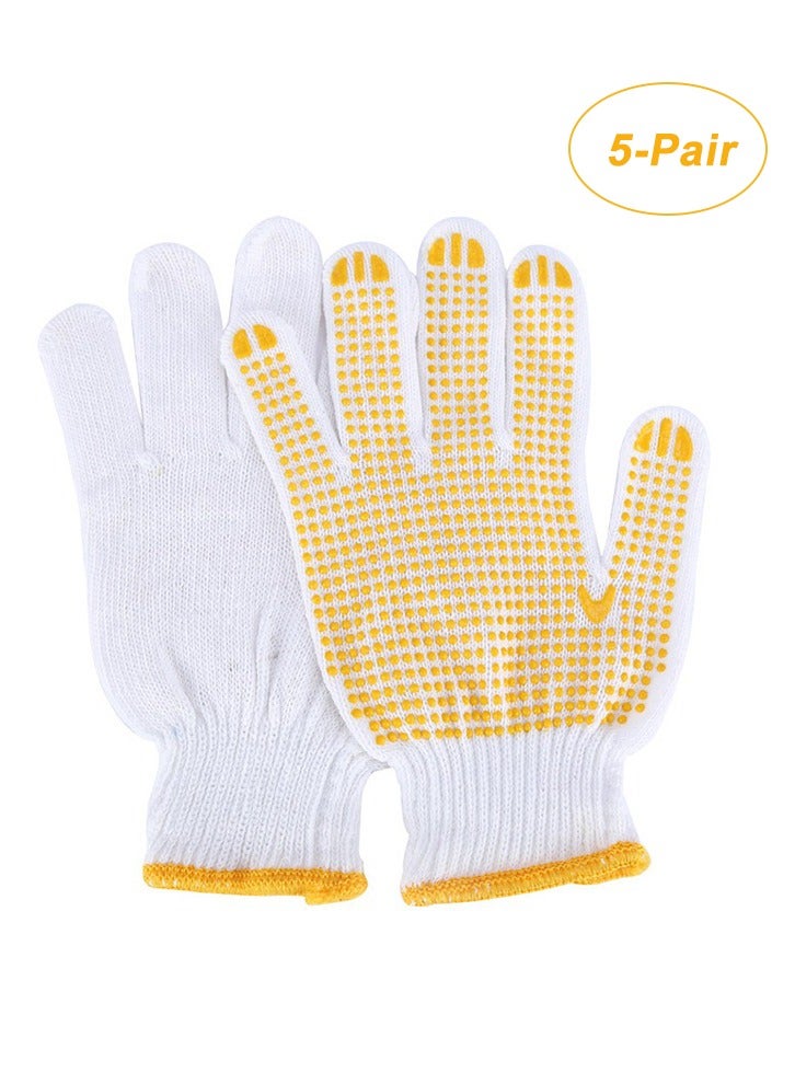 general 5-Pair Pvc Glue Dispensing Anti-skid Anti Scratch Gloves Yellow/White - Image 1
