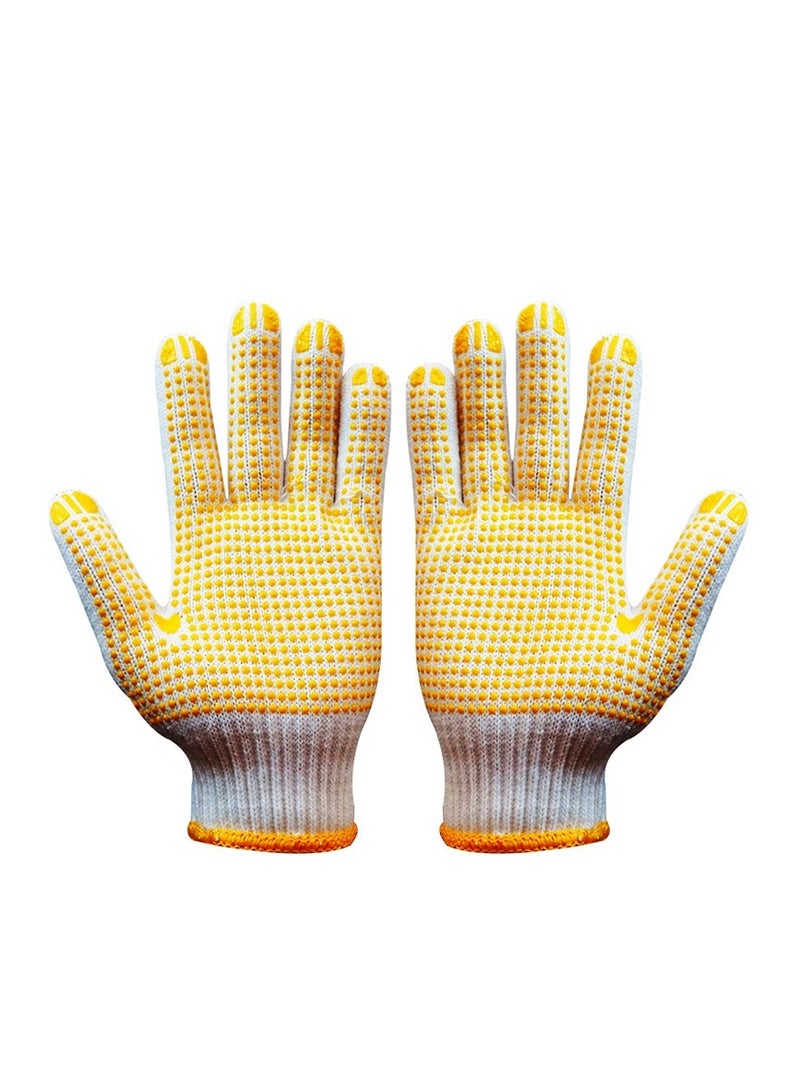 general 5-Pair Pvc Glue Dispensing Anti-skid Anti Scratch Gloves Yellow/White - Image 2