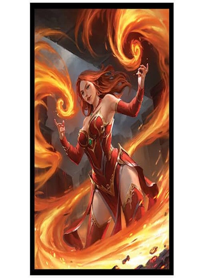 Fantasy North - Keara Hayes - Fire Mage - 100 Textured Matte TCG Card Sleeves - Fits Magic MTG Commander Pokemon and Other Card Games - Playing Card Sleeves - Image 1