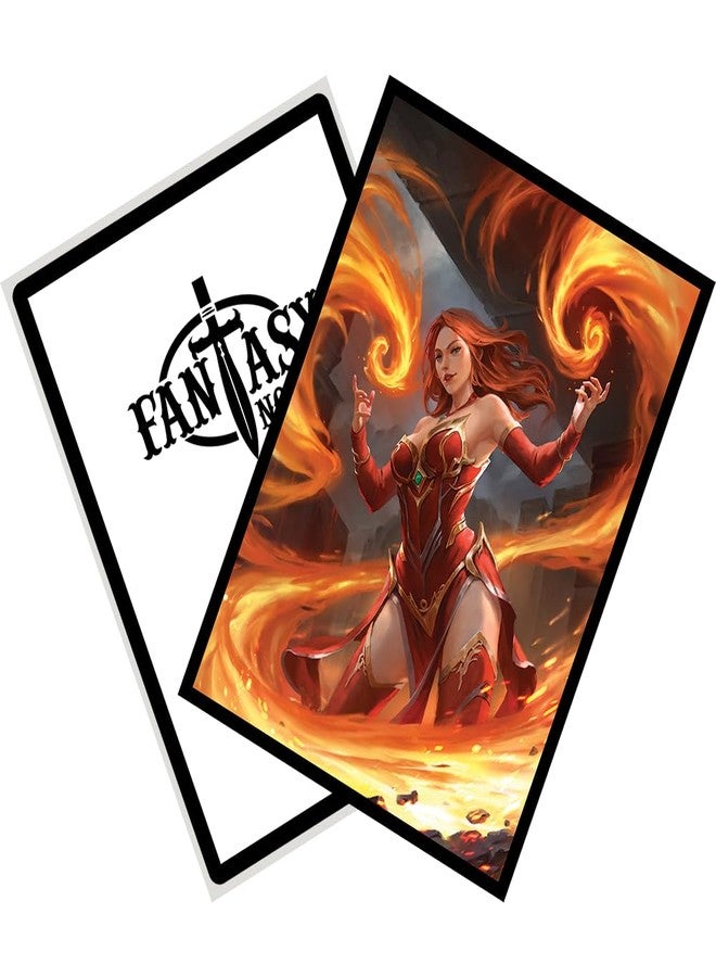 Fantasy North - Keara Hayes - Fire Mage - 100 Textured Matte TCG Card Sleeves - Fits Magic MTG Commander Pokemon and Other Card Games - Playing Card Sleeves - Image 4
