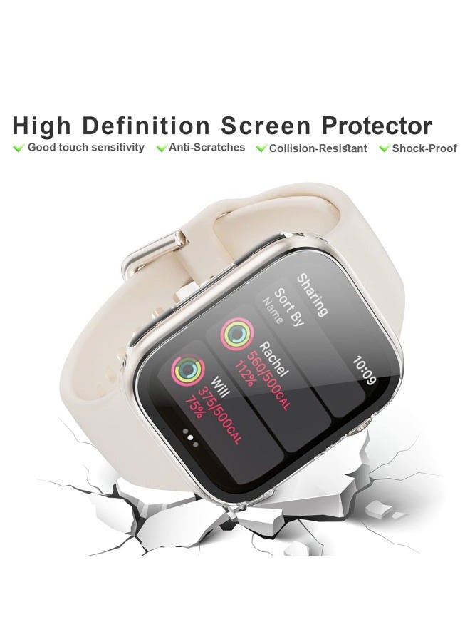 BHARVEST 6-Pack Hard PC Case Compatible with Apple Watch Series 8 Series 7 41mm, Case with Tempered Glass Screen Protector Overall Bubble-Free Cover for iWatch 8 iWatch 7 Accessories, 41mm - Image 2