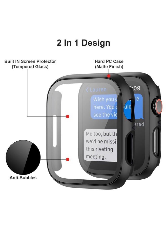BHARVEST 6-Pack Hard PC Case Compatible with Apple Watch Series 8 Series 7 41mm, Case with Tempered Glass Screen Protector Overall Bubble-Free Cover for iWatch 8 iWatch 7 Accessories, 41mm - Image 3