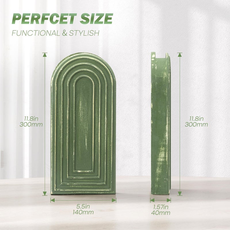 EOSAHR Pine Wood Wall Vases Set of 2 â€“ Decorative Hanging Vases for Indoor Plants, Eucalyptus & Artificial Flowers â€“ Best Boho Chic Decor Wall Art for Bathroom, Bedroom & Living Room (Green) - Image 2