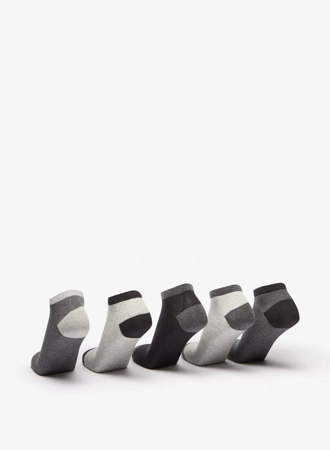 Lee Cooper Men's Textured Ankle Length Socks - Set of 5