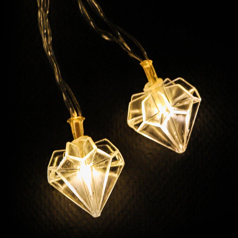 Lexton Lexton Fairy 14 Diamond Shape LED String Light 14 LED Plug Sourced 4 Meter Long Suitable for Diwali Birthday Festival Wedding Party Patio Lawn Restaurants Pack of 1 Warm White  - Image 4