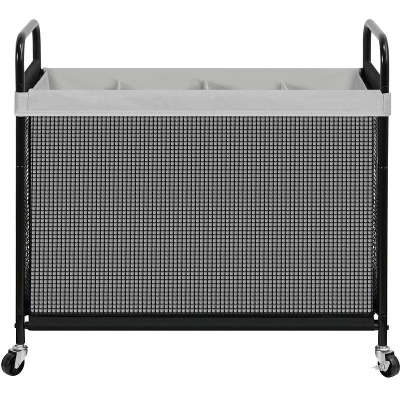 STO STO Laundry Hamper 4 Section, 140L Rolling Laundry Sorter Cart with Removable and Washable Liner Bag, Clothes Hamper with Wheels and Metal Handle for Laundry Room and Bedroom, Gray - Image 1