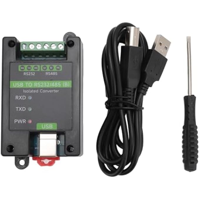 rayihni USB CONVERTER, USB TO RS232 RS485 ADAPTER WITH FT232RNL CHIP AND 3 LED INDICATOR, INDUSTRIAL GRADE ISOLATED SERIAL CONVERTER FOR WINDOWS OS X ANDROID - Image 1