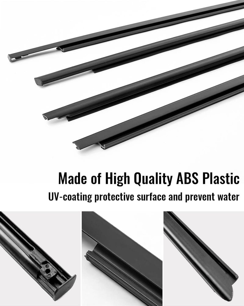 TIKSCIENCE 55112376AH Weatherstrip Window Moulding Trim Seal Belt for Dodge Ram 1500 2500 3500 4500 5500 Crew Cab 2009-2021, 55112377AH 55372138AH 55372139AH - Image 4
