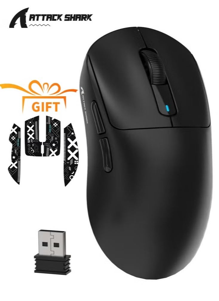 Attack Shark X3 Lightweight Wireless Gaming Mouse with Tri-Mode 2.4G/USB-C Wired/Bluetooth,Up to 26K DPI, PAW3395 Optical Sensor,5 programmable Buttons for PC/Laptop/Win/Mac  - Image 1