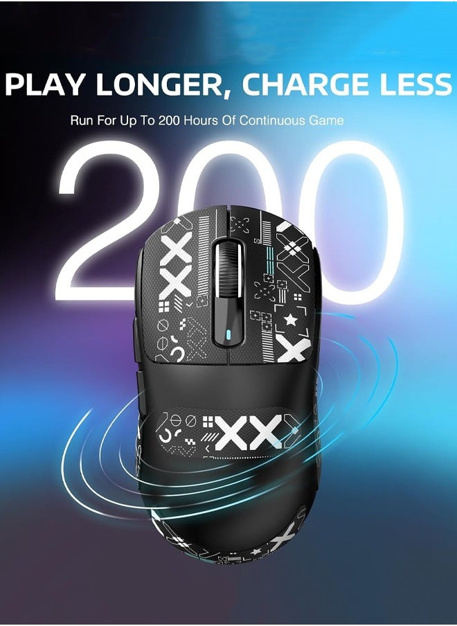 X3 Lightweight Wireless Gaming Mouse with Tri-Mode 2.4G/USB-C Wired/Bluetooth,Up to 26K DPI, PAW3395 Optical Sensor,5 programmable Buttons for PC/Laptop/Win/Mac