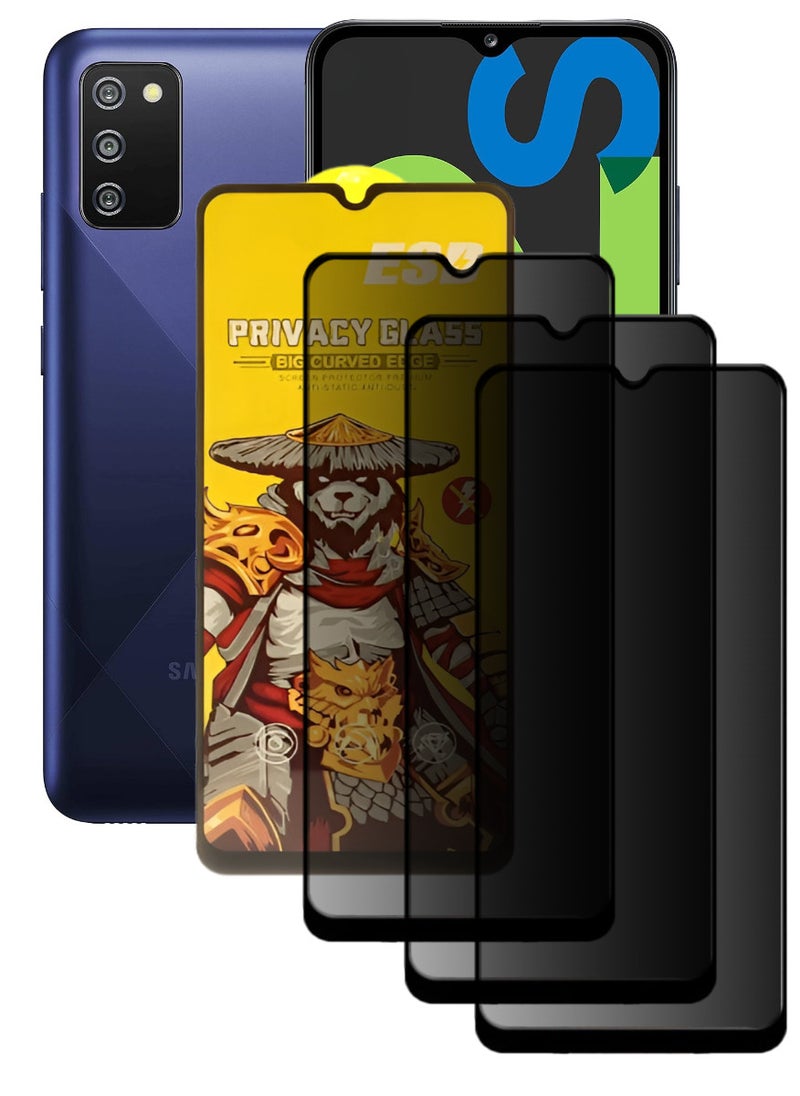 ESD 3 Pieces Tempered Dustproof Privacy Glass Screen Protector Compatible For Samsung Galaxy F02s - Image 1