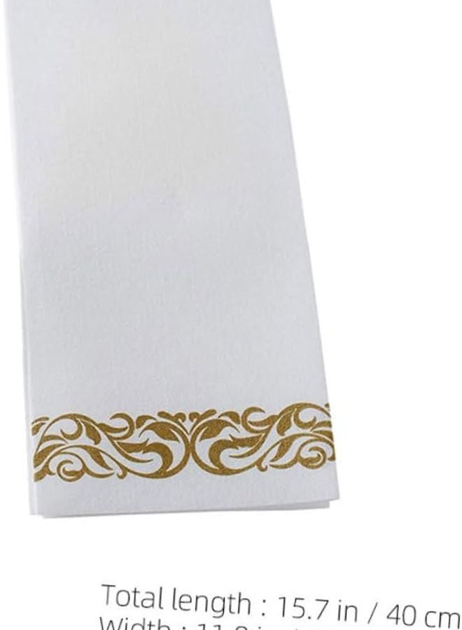 Gold Printed Disposable Cocktail Napkins 50 Pcs Hotel Quality For Party Wedding Decor - Image 3
