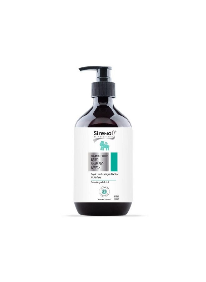 Sirenol شامبو وغسول الجسم العضوي للأطفال من سيرينول - معتمد من كوزموس، تم اختباره من قبل أطباء الجلدية، تركيبة طبيعية لفك التشابك، للشعر الحساس واللا يسبب الدموع، مكونات نظيفة، 13.5 أونصة - Image 1