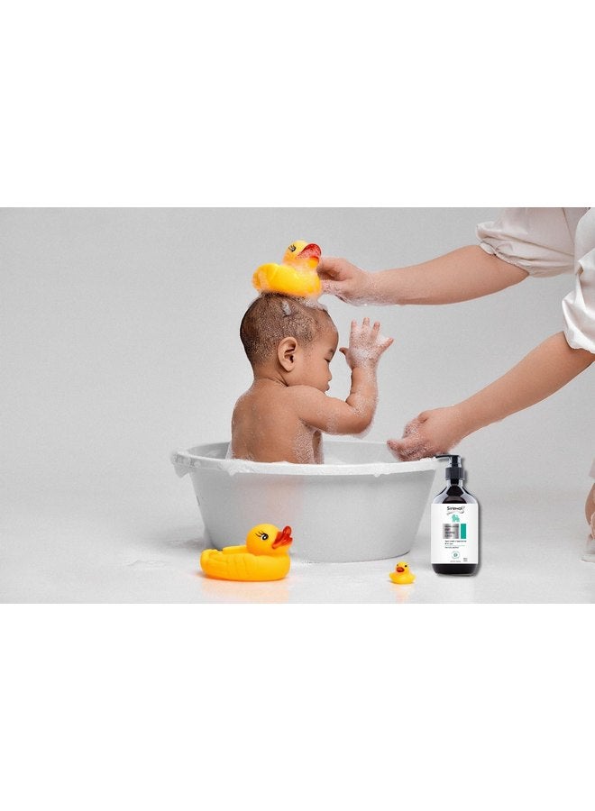 Sirenol شامبو وغسول الجسم العضوي للأطفال من سيرينول - معتمد من كوزموس، تم اختباره من قبل أطباء الجلدية، تركيبة طبيعية لفك التشابك، للشعر الحساس واللا يسبب الدموع، مكونات نظيفة، 13.5 أونصة - Image 4