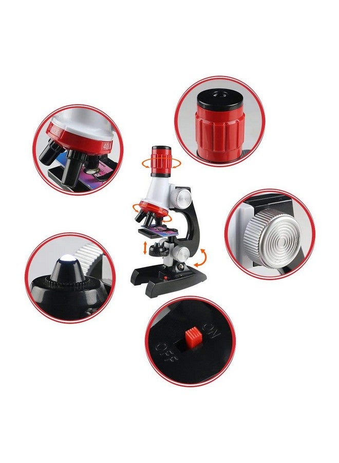 Lukzer Lukzer Science Kits with Slides Educational Beginner Microscope Kit with LED 100X 400X and 1200X Magnification for Kids Students  - Image 5
