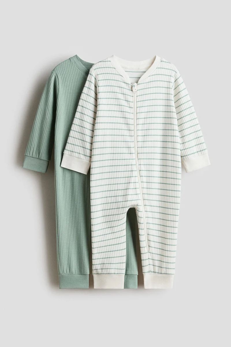 H&M 2-pack cotton sleepsuits