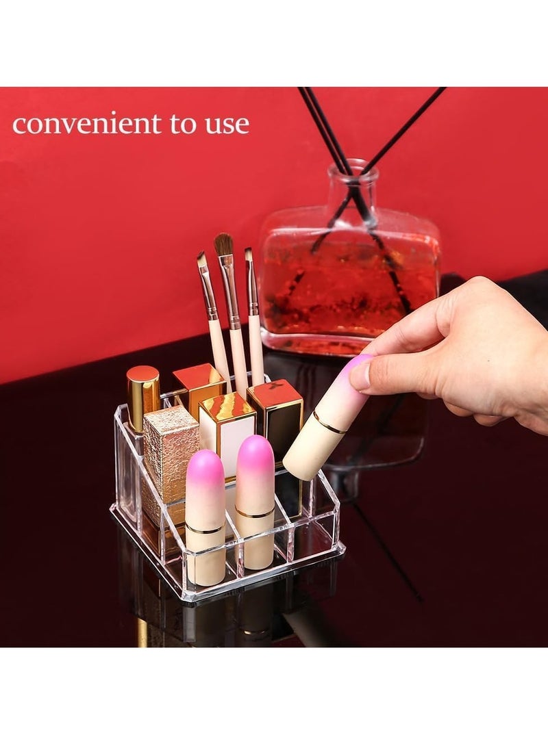 Plan A Clear Acrylic Makeup Organizer – 9 Slots Multipurpose Cosmetic Stand for Storage and Display for Lipstick, Lip Gloss, Nail Polish, Makeup Brushes – Perfect Makeup Container for Bathroom or Vanity  - Image 4