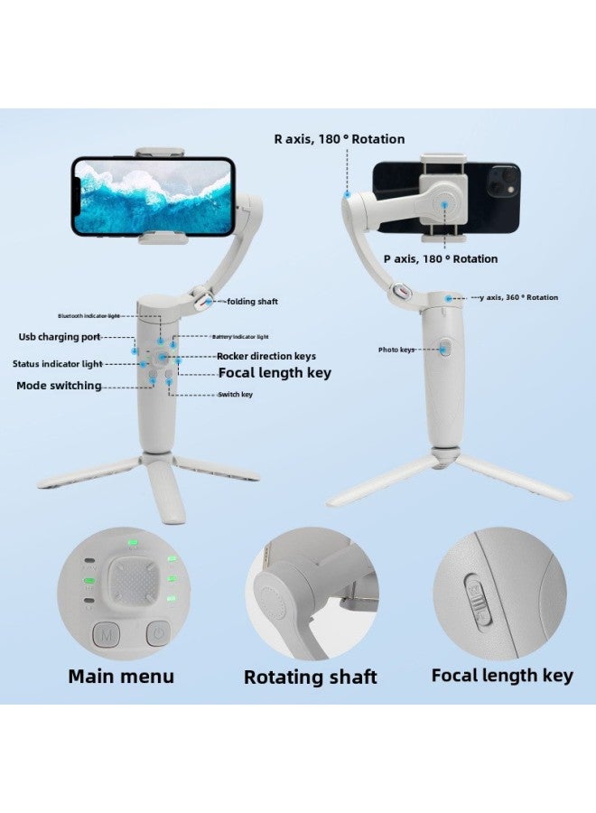 Mobile Phone Stabilizer Handheld Gimbal Intelligent Three-axis Intelligent Anti-shake Shooting Live Follow-up Shooting Bluetooth With Light Bracket-Color:M1 Three-axis (vertical Screen Live Broadcast Model Includes Tripod + Cloth Bag) (single Magnetic Lamp + Extension Rod + Large Tripod)  - Image 4