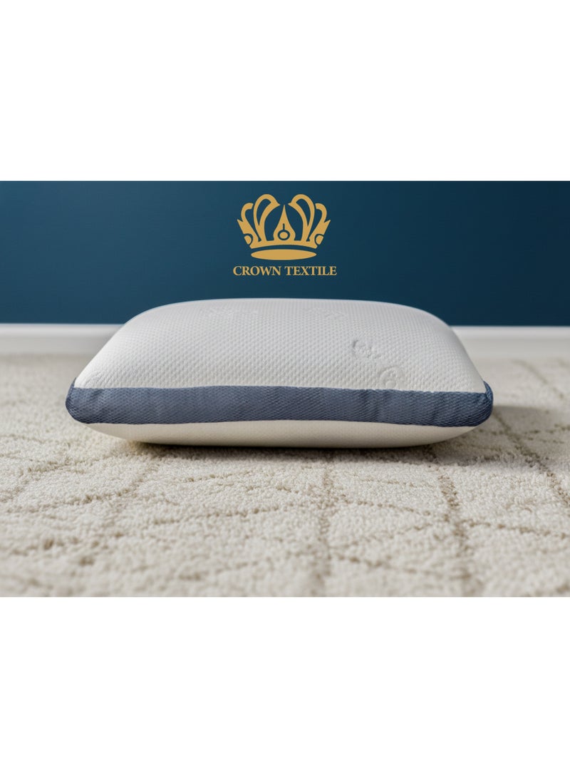 CROWN TEXTILE (2 pieces) Soft ribbed fabric pillow with a cool and refreshing feel, with 1100g microfiber filling - Image 1