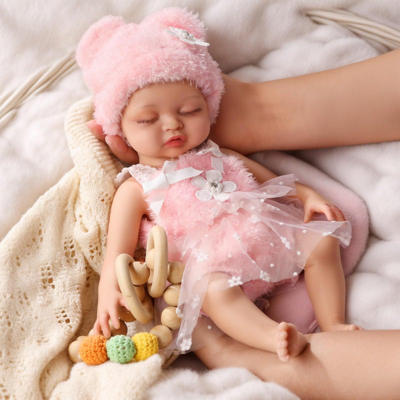 BABESIDE Silicone Baby Doll12 Inch Weight 33 Lb Reborn Baby Dolls Silicone Full Body Platinum Silicone Weighted Realistic Sleeping Newborn Lifelike Preemie Doll Gift for Collectors Kids Ages 3 - Image 3